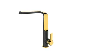 Смеситель для кухни I-TECH, CAPELLA 40, однорычажный, черный/золото, гайка