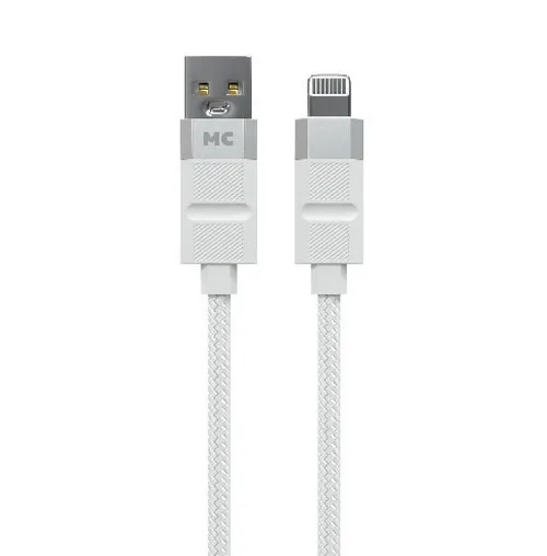 Дата-кабель USB 2.4A для Lightning 8-pin More choice K87i нейлон 1м (White)