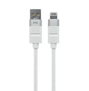 Дата-кабель USB 2.4A для Lightning 8-pin More choice K87i нейлон 1м (White)