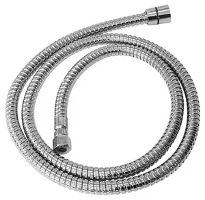 Шланг для смесителя с выдвижной лейкой, G1/2"хМ15, двухзамковый, нерж, 145см*14мм, хром