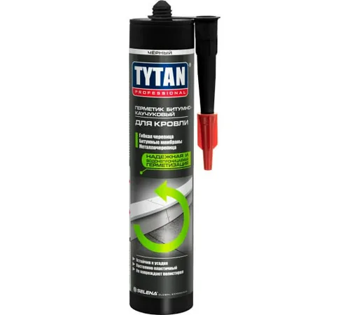 Герметик битумный TYTAN Professional д/кровли каучук черный 310мл 