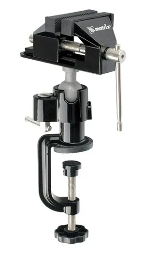 Тиски MATRIX, настольные, многофункц, смен.насадка-хомут для дрели,шарнирный мех-зм, 70мм