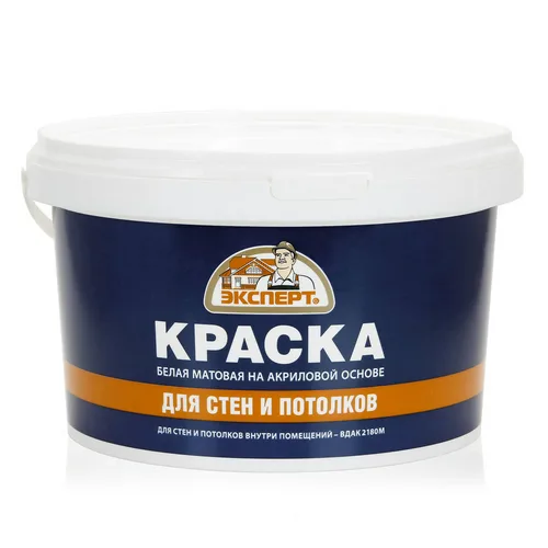 Краска ВДАК-2180 Эксперт, для стен и потолков, 3кг