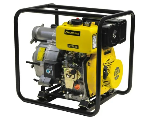 Мотопомпа CHAMPION DTP81E  (1000л/мин, 80х80, 8/26м) дизель, грязная вода