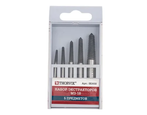 Набор экстракторов Thorvik М3-18, 5 пр
