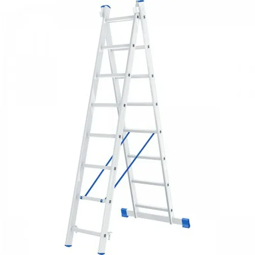 Лестница двухсекционная алюминиевая СИБРТЕХ, 2х8 ступеней