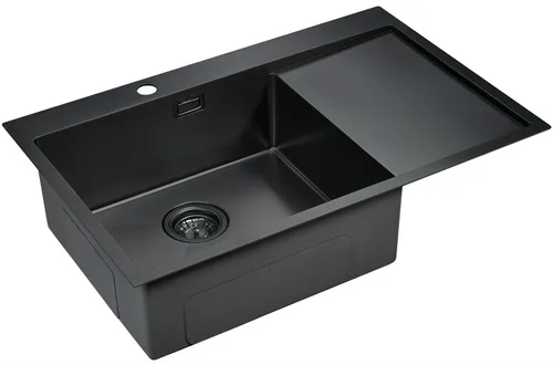 Мойка I-TECH квадратная с сушилкой справа 780x510х200х0,8 сатин, графит