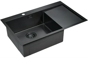 Мойка I-TECH квадратная с сушилкой справа 780x510х200х0,8 сатин, графит