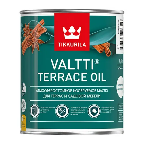 Масло TIKKURILA VALTTI TERRACE OIL EC, для террас, 0,9 л