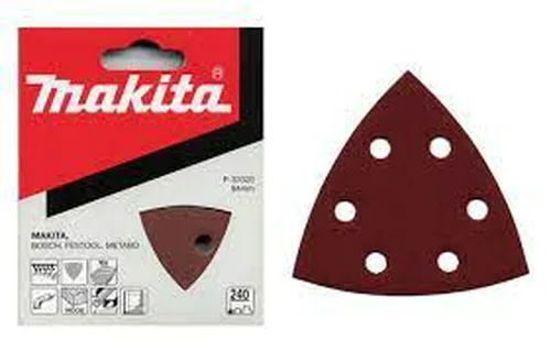Лист шлифовальный на липучке треугольный Makita 94 мм, P240, 10 шт.