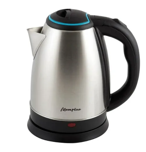 Чайник электрический Матрёна MA-001 1.8 л, металл, голубая крышка