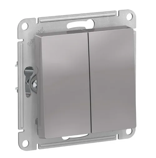 Выключатель AtlasDesign 2 кл, 10АХ, механизм, АЛЮМИНИЙ, SE