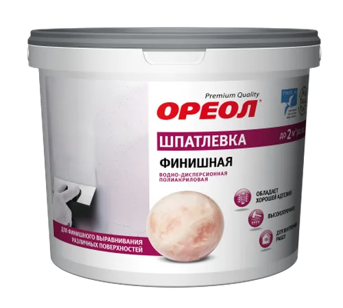 Шпатлевка Ореол финишная для внутренних работ, 4кг