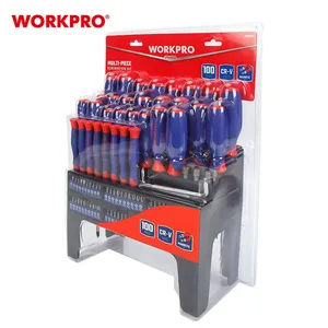 Набор отверток и бит WORKPRO, 100шт, на подставке