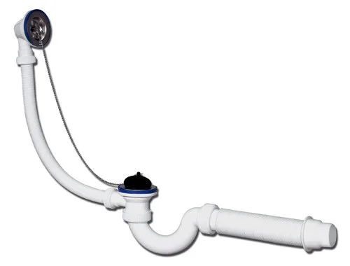 Сифон "МИНИ Элит" для ванн с нерж чашками, гибкой трубой (Ф40/50)