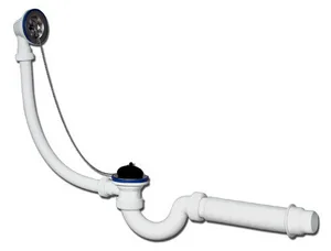 Сифон "МИНИ Элит" для ванн с нерж чашками, гибкой трубой (Ф40/50)