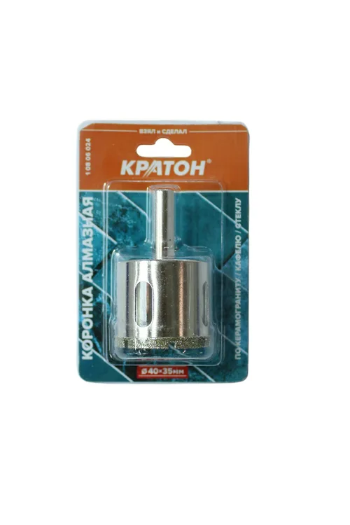 Коронка алмазная по керамограниту (в сборе) Кратон Ø40х35 мм