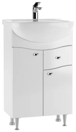 Тумба Уют 55 Волна с верхним ящиком + Раковина Уют 55  АЙСБЕРГ