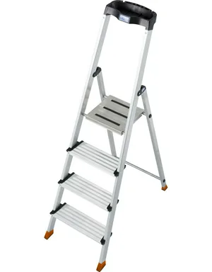 Стремянка алюминиевая KRAUSE SEPURO Globus с широкими ступенями 125 мм, 4 ступеней