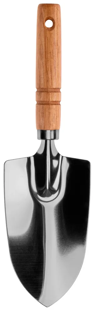 Совок посадочный ЦИ 0532-1 дер. ручка, нерж.покрытие, широкий