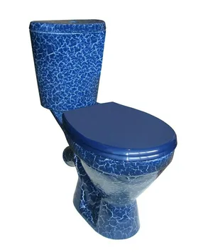 Унитаз-компакт ROSA ЭЛЕГАНТ синий кракелюр, косой выпуск, нижн. подвод, 1 реж арматура, 615*350*765мм