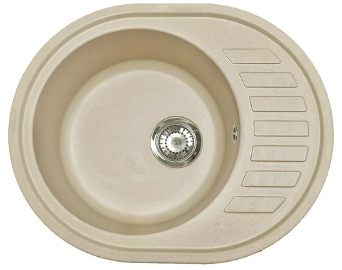 Мойка I-TECH круглая с сушилкой Ø500х620x205 кварц, песчаный берег