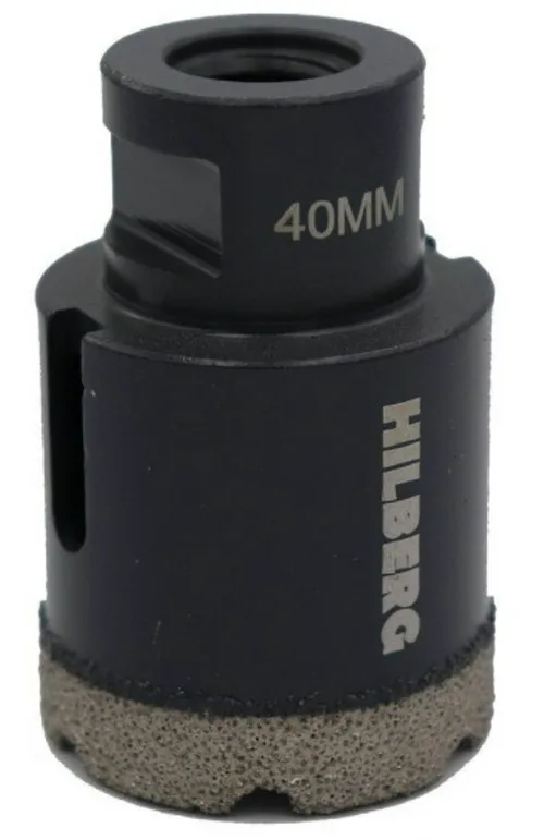Коронка алмазная Hilberg Super Hard,40 мм 6Т  М14,для УШМ (керамогранит, гранит)