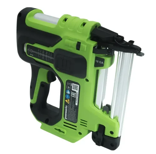 Нейлер аккумуляторный Greenworks GD24BN, 24V, б/щет,100 уд/мин, гвозди 18GA, LED, без АКБ и ЗУ