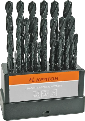 Набор сверл по металлу оксидированных Кратон Ø1-13 мм (25 шт)