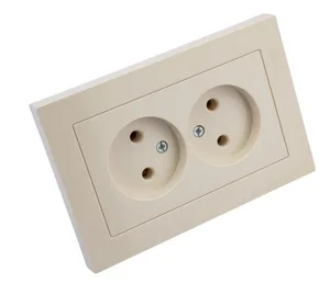 Розетка AtlasDesign двойная, б/з, 16А, в сборе, БЕЖЕВЫЙ, SE