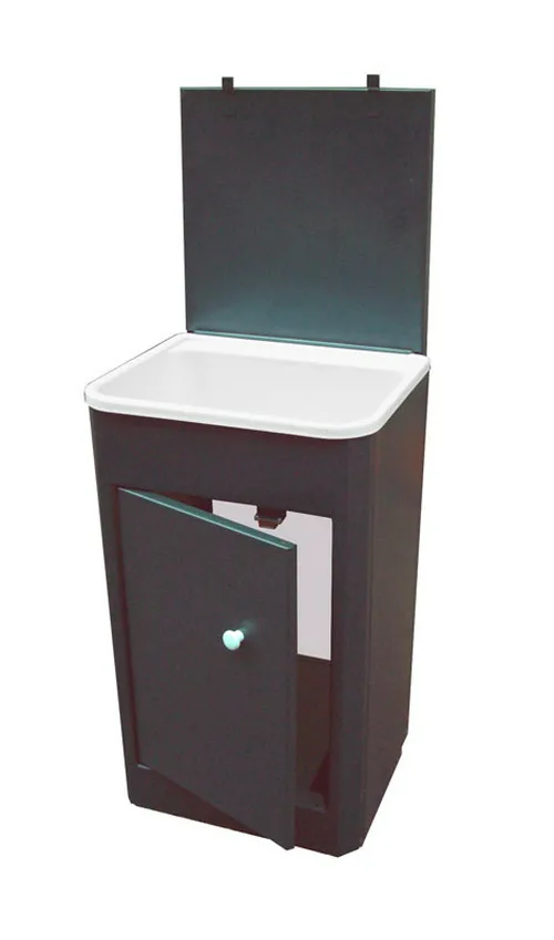 Умывальник ДАЧНЫЙ из оцинк стали МОКРЫЙ АСФАЛЬТ с пласт. мойкой Петромаш, без бачка