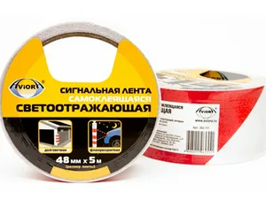 Лента AVIORA сигнальная, светоотр, самокл, 48ммх5м