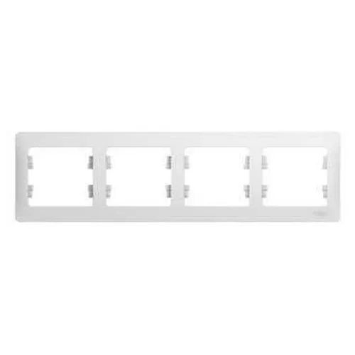 Рамка GLOSSA 4-постовая, БЕЛЫЙ