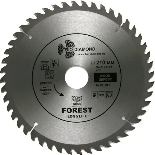 Диск пильный по дереву TRIO-DIAMOND 210 Forest Long Life 210*48T*32/30 mm 