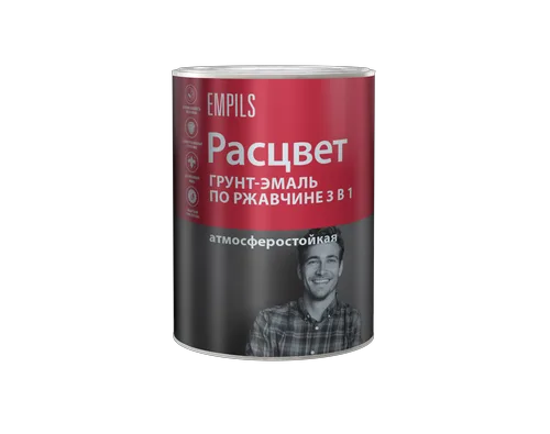 Грунт-эмаль Расцвет по ржавчине чёрная, 0,9кг