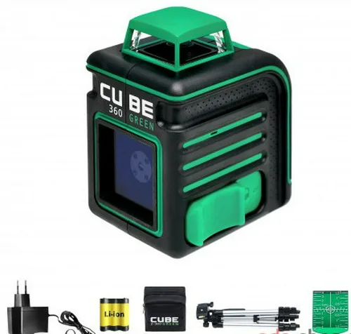 Нивелир (уровень) лазерный ADA CUBE 360 GREEN Professional Edition + Штатив + мишень