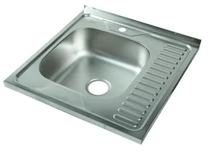 Мойка I-TECH квадратная накладная с сушилкой справа 600х600х180х0,8 мат