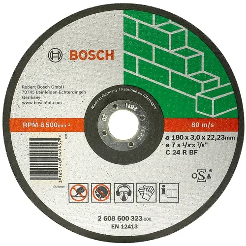 Диск отрезной по камню BOSCH, 180мм