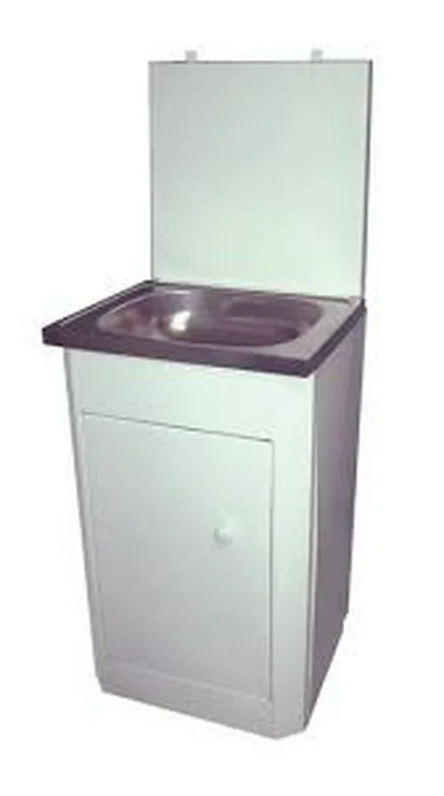 Умывальник ДАЧНЫЙ из оцинк.стали БЕЛЫЙ с нерж. мойкой  Петромаш,без бачка