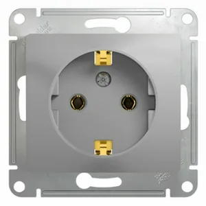 Розетка GLOSSA с/з,16А, механизм, АЛЮМИНИЙ