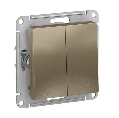 Выключатель AtlasDesign 2 кл, 10АХ, механизм, ШАМПАНЬ, SE