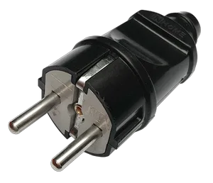 Вилка прямая с з/к 16А черная 4240 IN HOME