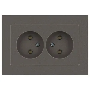 Розетка ЭРА Intro Accent 6-204-09 2х2P, 2-ая б/з, 16А, механизм, титан