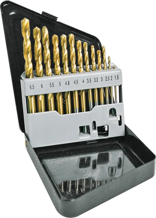 Набор сверл по металлу с титановым покрытием Кратон Ø1,5-6,5 мм (13 шт)