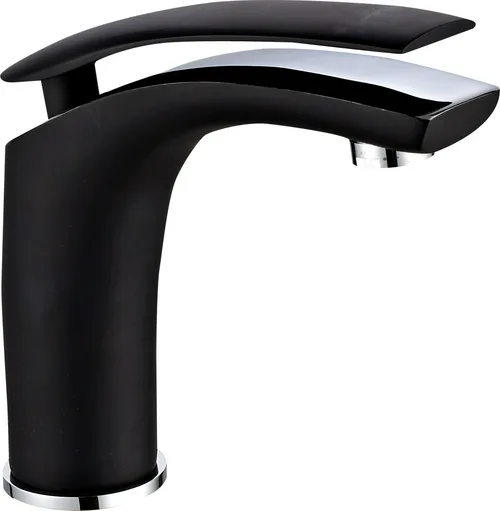 Смеситель для умывальника I-TECH, MARS 11, однорычажный, чёрный, гайка