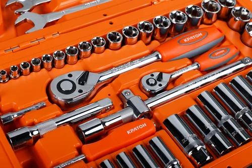 Набор инструментов Кратон TS-04 1/2"+1/4" 58 пр