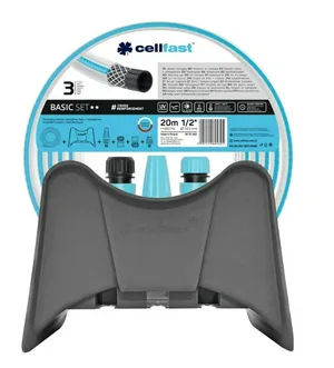 Шланг Cellfast BASIC  поливочный, армир, трёхслойный, 1/2" 20 м + набор для полива