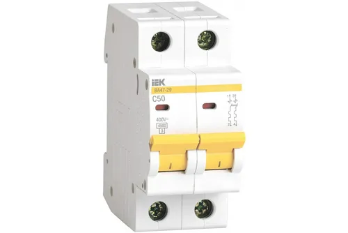 Выключатель автоматический IEK ВА47-29 2P 50А 4,5кА х-ка С