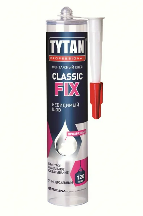Клей TYTAN FIX CLASSIC FIX монтажный каучуковый, прозрачный, 310мл