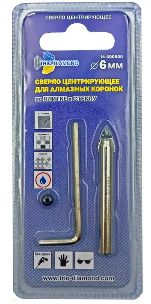Сверло центрирующее Trio-Diamond 6*28мм для алмазных коронок